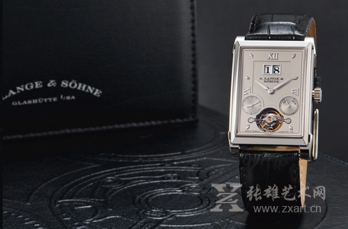 朗格2052「CABARET TOURBILLON」 精美铂金长方形陀飞轮腕表备停秒装置、日期及动力储存显示， 表壳编号170049，年份约2011。估价800,000 — 1,200,000港币